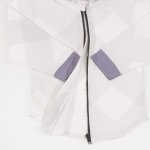 Hanorac alb cu gluga si fermoar - model forme geometrice | liloo