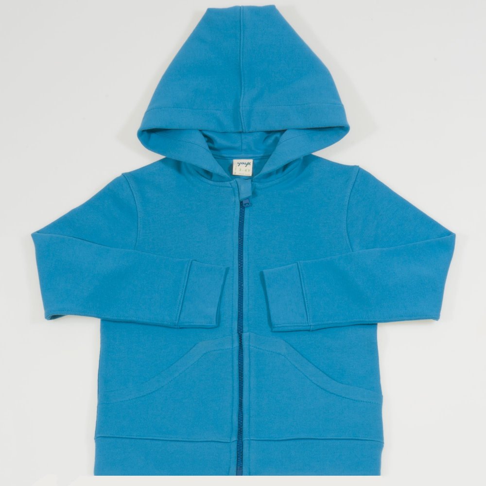 Blue moon organic cotton sweatshirt with hood and zipper | liloo