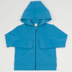 Blue moon organic cotton sweatshirt with hood and zipper