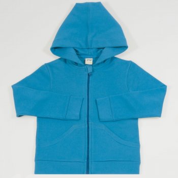 Blue moon organic cotton sweatshirt with hood and zipper