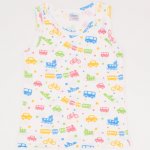 White tank undershirt with transport toys print | liloo