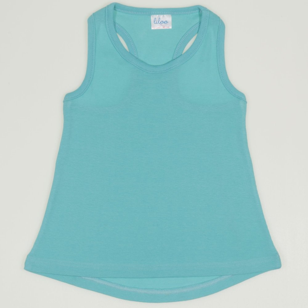 Aqua rounded tank undershirt for girls | liloo