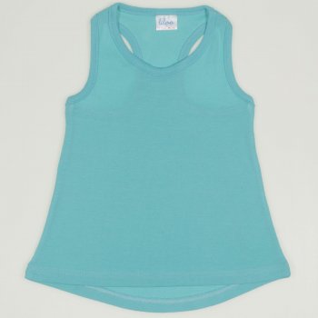 Aqua rounded tank undershirt for girls