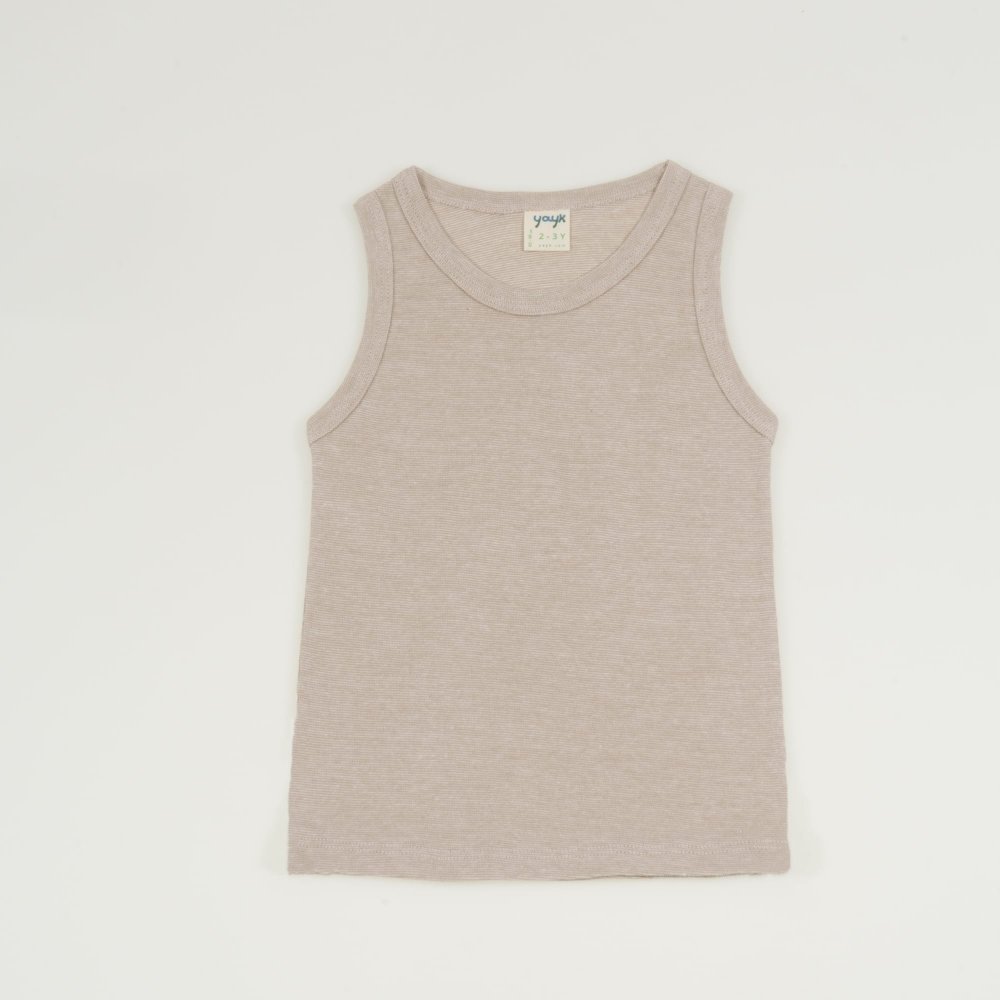 Beige organic cotton tank undershirt | liloo