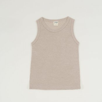 Beige organic cotton tank undershirt