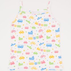 White girl tank undershirt with transport toys print