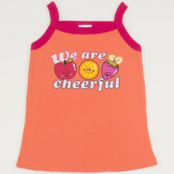 Orange and red tank undershirt for girls with fruit print | liloo