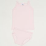 Girl's set of tank top with straps and pink panties - multilayer material with pattern | liloo