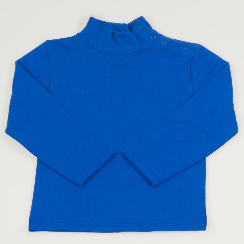 Blue organic cotton thick turtleneck - premium multilayer material | liloo