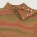 Brown organic cotton turtleneck with stripes print | liloo