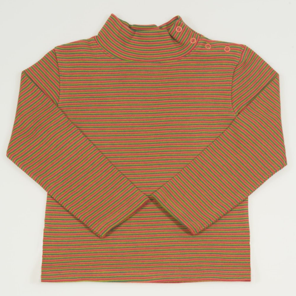 Brown organic cotton turtleneck with stripes print | liloo