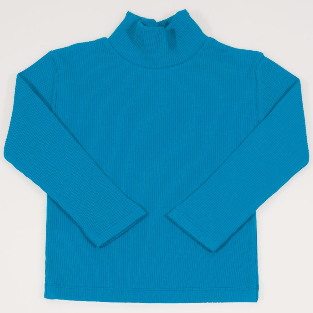 Enamel blue thick turtleneck | liloo