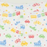 White babysoft trousers with transport toys print | liloo