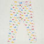 White babysoft trousers with transport toys print | liloo