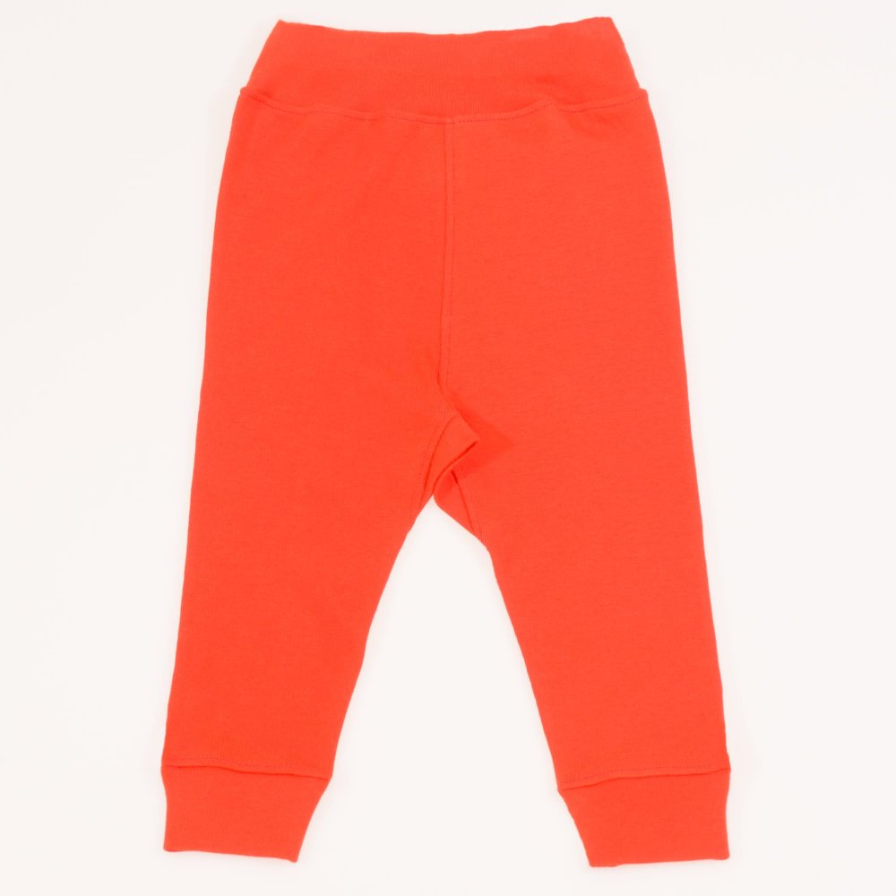  Pantaloni de casa cu manseta (izmene copii) bumbac organic portocaliu | liloo