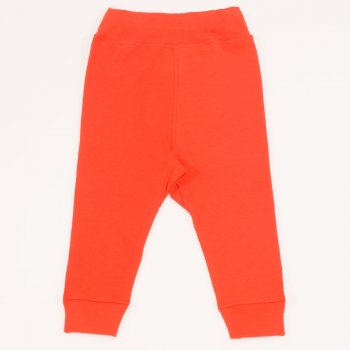 Pantaloni de casa cu manseta (izmene copii) bumbac organic portocaliu