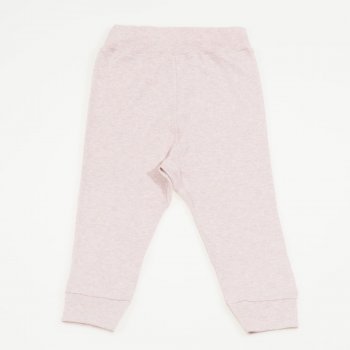 Pantaloni de casa cu manseta (izmene copii) bumbac organic roz melange
