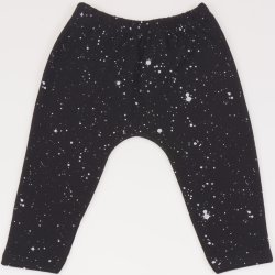 Black pants with white splashes print