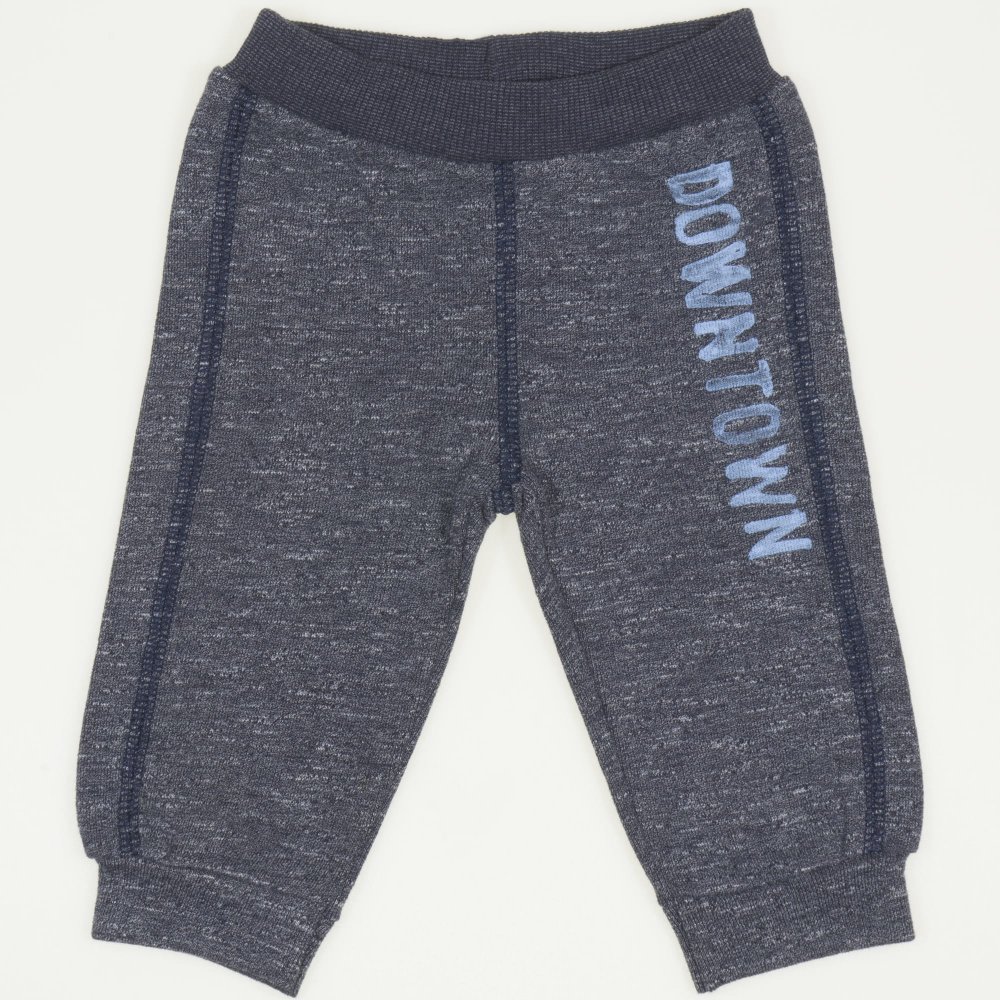 Dark gray joggers with " Downtown" print | liloo