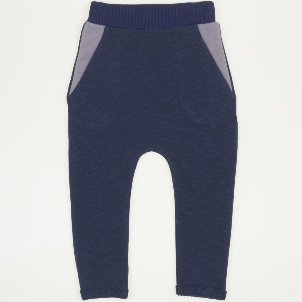 Pantaloni de trening cu tur albastru inchis | liloo.ro