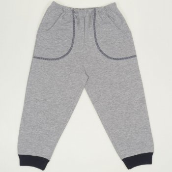 Grey joggers with pockets (navy blue cuffs)