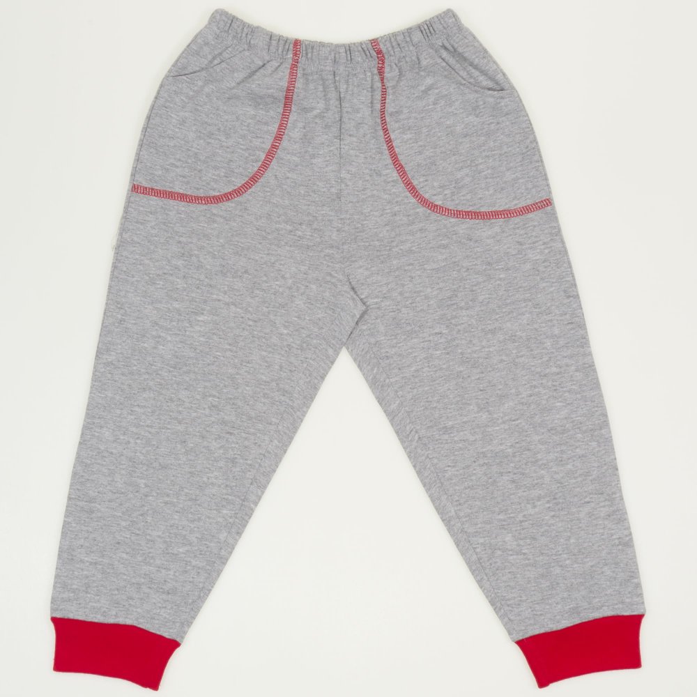 Grey joggers with pockets (red cuffs) | liloo