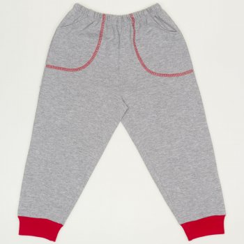 Grey joggers with pockets (red cuffs) | liloo