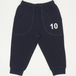 Navy blue thick joggers with "10" print