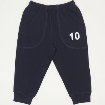 Navy blue thick joggers with "10" print | liloo