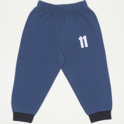 Pantaloni trening bleumarin deschis cu imprimeu "11"
