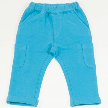 Pantaloni trening bumbac organic blue moon buzunare laterale | liloo.ro