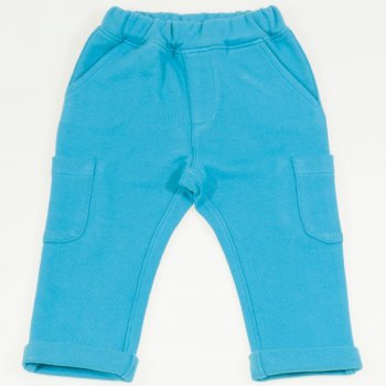 Pantaloni trening bumbac organic blue moon buzunare laterale 