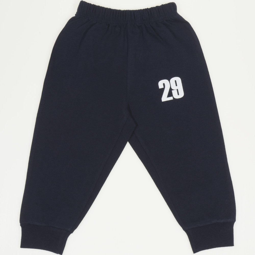 Pantaloni trening bleumarin imprimeu "29" | liloo