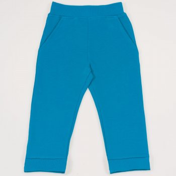 Pantaloni trening enamel blue cu banda si buzunar