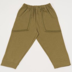 Khaki pull-on pants with pockets