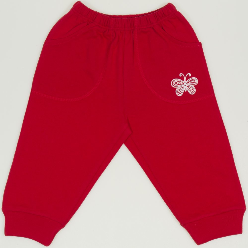 Red joggers with pockets with butterfly print  | liloo 