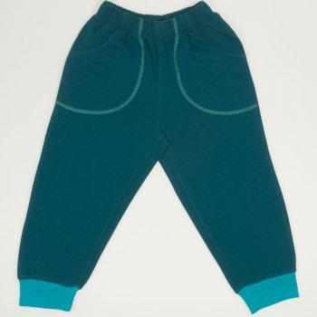 Pantaloni trening verde inchis cu buzunar