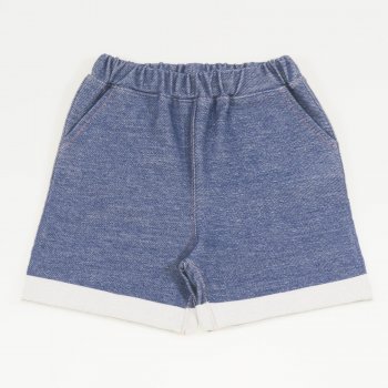 Natural blue organic cotton denim shorts