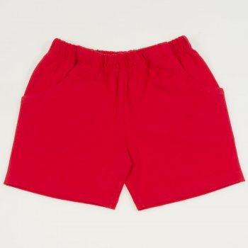 Red organic cotton shorts