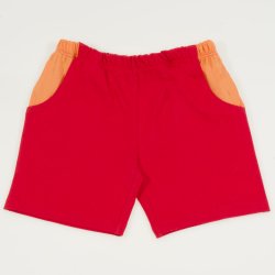 Red and orange organic cotton shorts