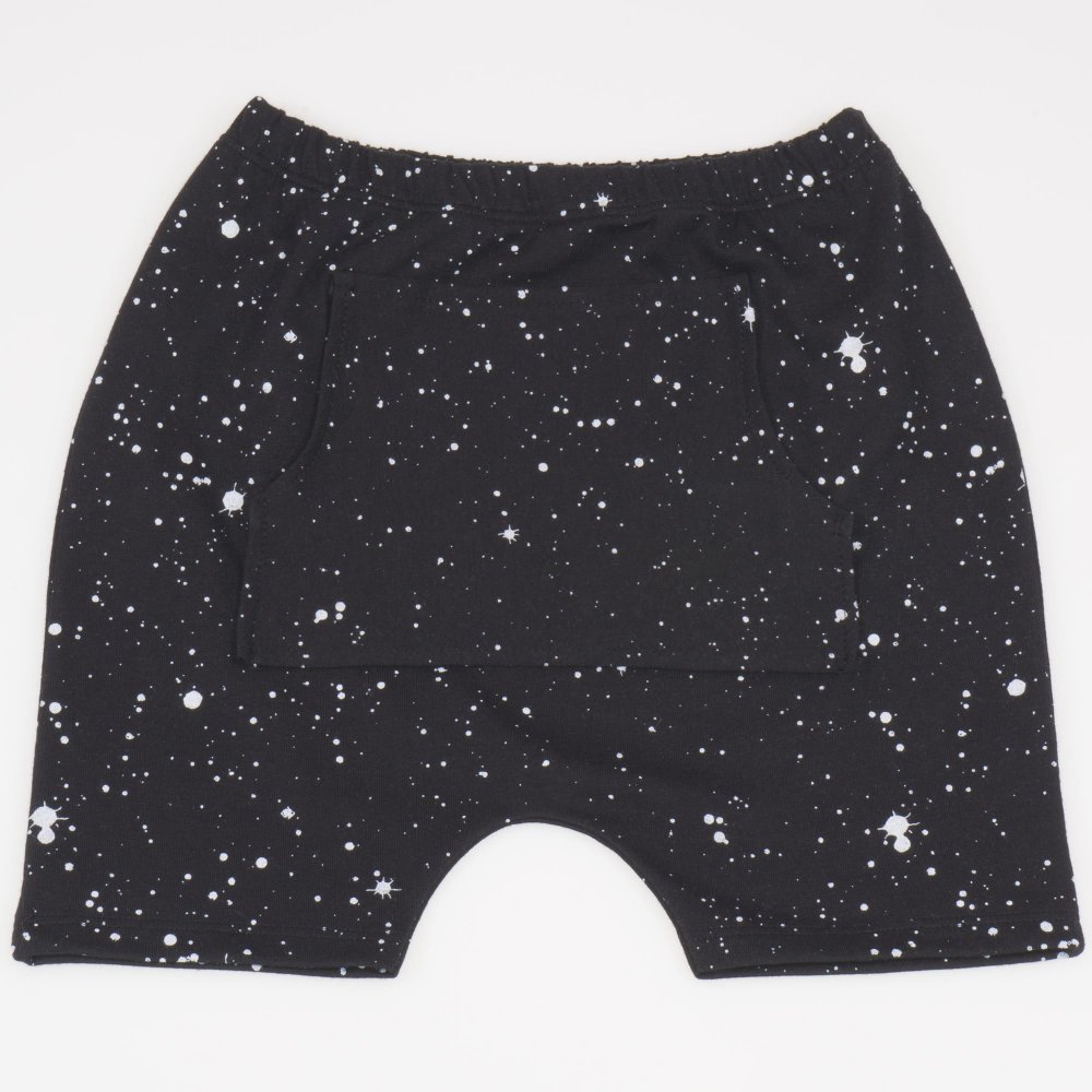 Black play shorts with white splashes print | liloo