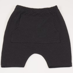 Black play shorts with white dots print