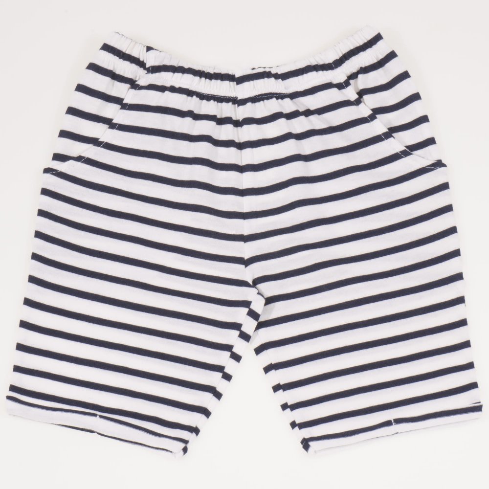 Knee-length shorts white with black stripes | liloo