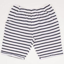 Knee-length shorts white with black stripes