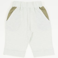 Organic cotton capri trousers duck egg color with khaki