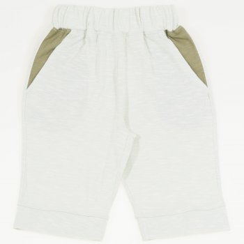 Organic cotton capri trousers duck egg color with khaki | liloo