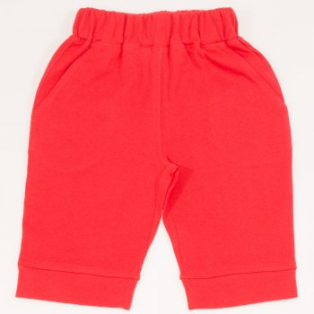Pantaloni trei sferturi bumbac organic rosu | liloo