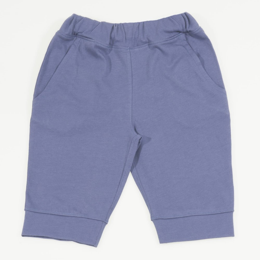 Gray-blue organic cotton capri trousers | liloo