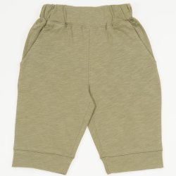 Khaki organic cotton capri trousers