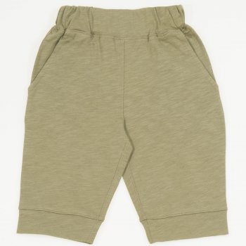 Pantaloni trei sferturi bumbac organic kaki | liloo